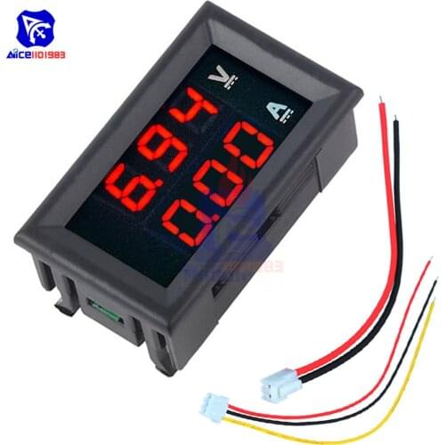 DC 0 -100V 0 -10A Dual Red LED Digital Display Voltmeter Ammeter Voltage Current Amp Meter Tester 0.56" Panel Display Detector