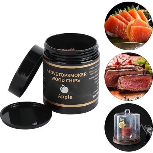 90g Wooden Chips Smoker Chips Cooking Apple Walnut Cherry BBQ Sawdust Chip Household Handheld Smoked Gun Barbecue Accessories