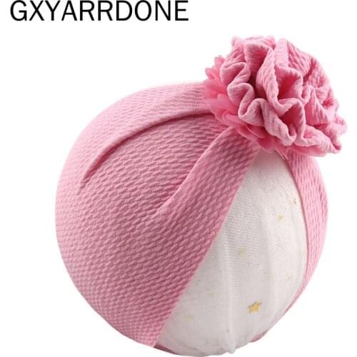 Infant Headbands Flower Elastic Knot Turban Headband For Girls Newborn Stretchy Beanie Hat Headwear Baby Hair Accessories