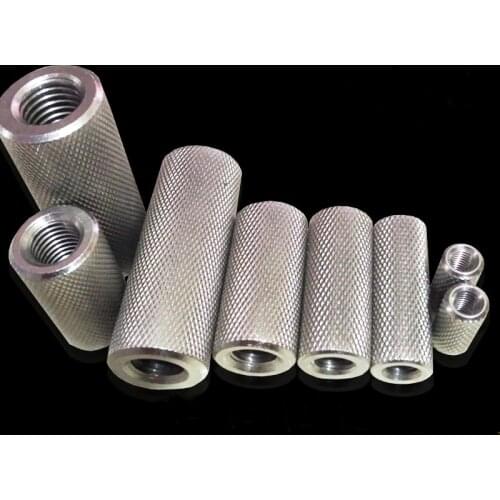 Stainless steel long cylindrical knurled nut hand twisted mesh link adjustment nut M2.5M4M5M6M8M10M12