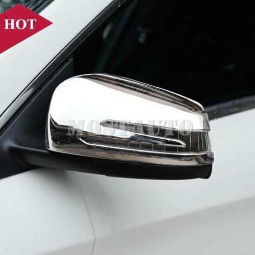 For Benz C Class W204 S204 ABS Side Rearview Mirror Frame Trim Cover 2010-2013 2pcs Car Accessories Interior Car Decor Car Trim