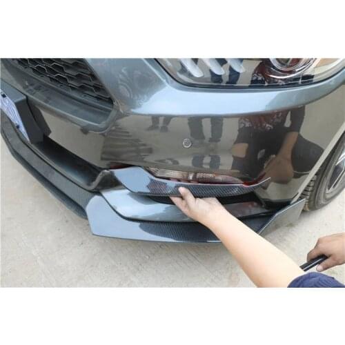 For Ford Mustang 2015 2016 2017 Real Carbon Fiber For Car Front Bumper Splitters Side Wind knife Aprons Free Shipping