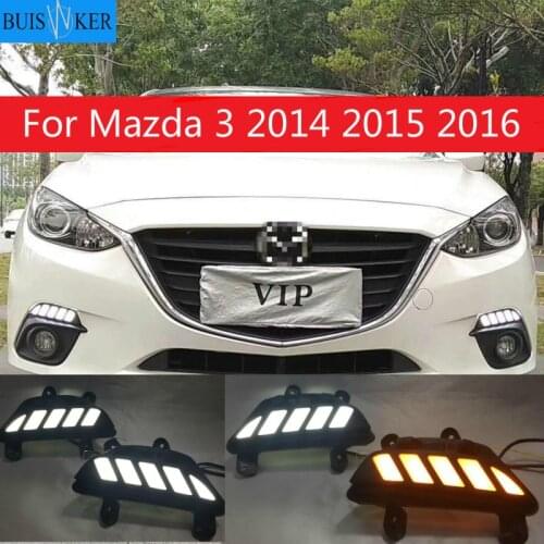 For Mazda 3 2014 2015 2016 Dynamic Turn Signal Relay Waterproof Car DRL 12V LED Daytime Running Light Fog Lamp Decoration