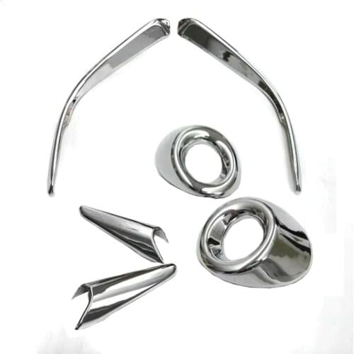 For Mazda 3 M3 Axela 2017 2018 Chrome Front Fog Light Lamp Cover Trim Foglight Garnish Strip Bumper Eyebrow Eyelid Molding