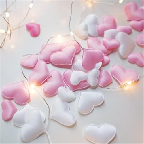 Heart Petals Romantic Sponge Satin Fabric Heart Petals Wedding Confetti Table Bed Valentine Christmas Heart Confetti Decoration
