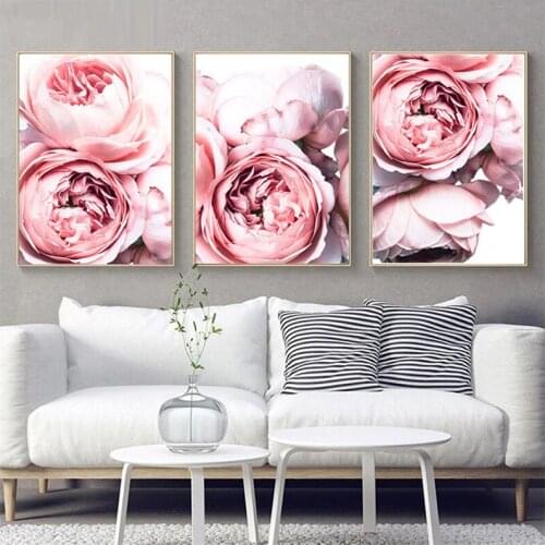 Full Square Round Pink Flower Diy Diamond Painting Blush Wall Art Peony Embroidery Home Decoration Picture By NumberZP-4138