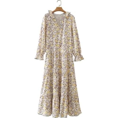 Summer Women Dress Long Sleeve Print Color Autumn Chic Casual Fashion Womans Clothing Beach Style Maxi Female Vestido C2778