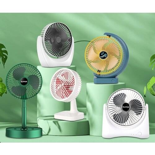 Mini Portable Folding USB Wireless Rechargble Collapsible Fan Desktop Mute Big Wind Electric Battery 2000mAH Fan Cooling FAN