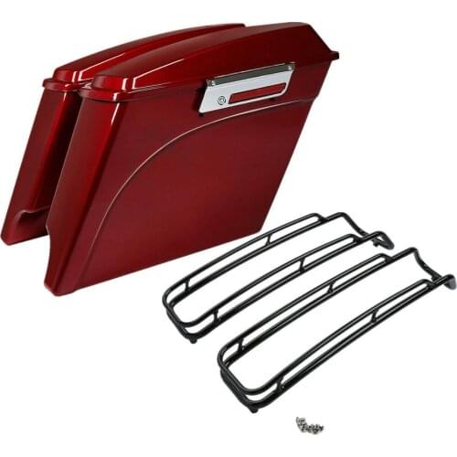 Motorcycle 5" Streched Extended Saddlebags Top Rail Guard For Harley Touring Road King Street Glide Road Glide 1994-2013