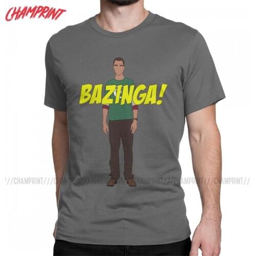 Sheldon Bazinga Tee Shirt The Big Bang Theory T Shirt Men Pure Cotton Fashion for Male T-Shirts Short Sleeve Clothing Printed