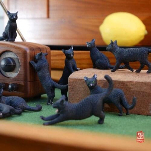 Pvc figure SimulationThe model toy black cats 12pcs/set