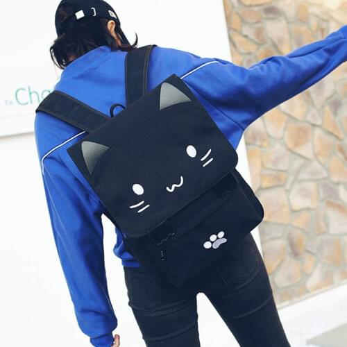 Cartoon Cat Backpack Japanese Anime Cute 3D New Korean Large Capacity Students Schoolbag Campus Fashionable Girl Women Travel