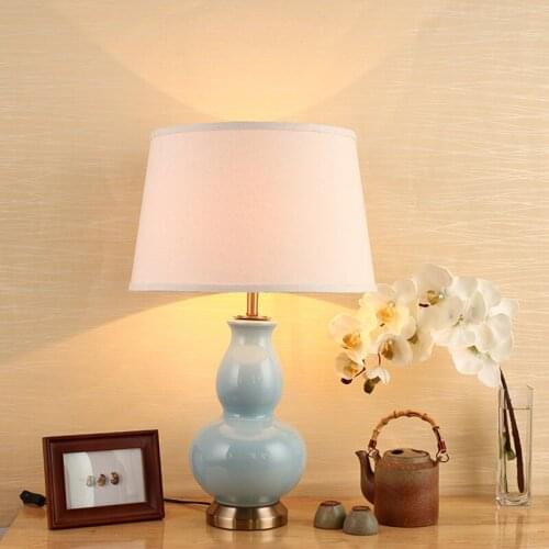 Modern Simple American Ceramic Table Lamp Bedroom Bedside Lamp Creative Wedding Table Lamp Luxury Living Decorative Table Lamp