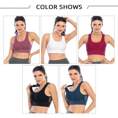 Sports Bra Yoga Bra Women Back Hollow Mesh Sports Bra Running Fitness Seamless Comfortable Breathable Prevent Sagging Chest