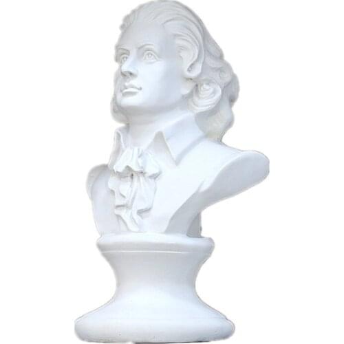 MUSICIAN MOZART BUST FIGURINE ART SCULPTURE CLASSICAL PERIOD STATUE RESIN ART&CRAFT HOME DECORATION R468