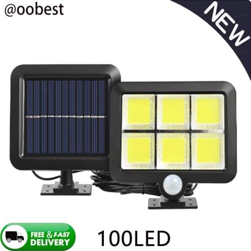 100COB LED Solar Light Motion Sensor Outdoor Recharged Leds Waterproof Solar Garden Lamp For Path Street Outdoor Wall Spotlig