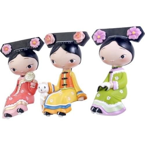 High Quality Chinese Style Exquisite Table Pretty Princess Doll Handmade Painted Resin Crafts Creative Home Decor Gifts