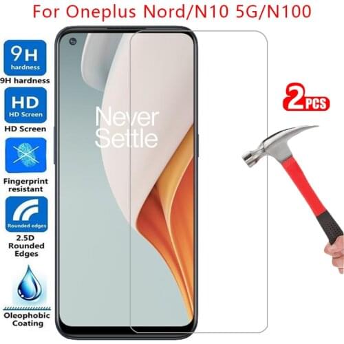 Tempered glass screen protector for oneplus nord n10 5g n100 case cover on one plus n 10 100 10n 100n protective phone coque bag