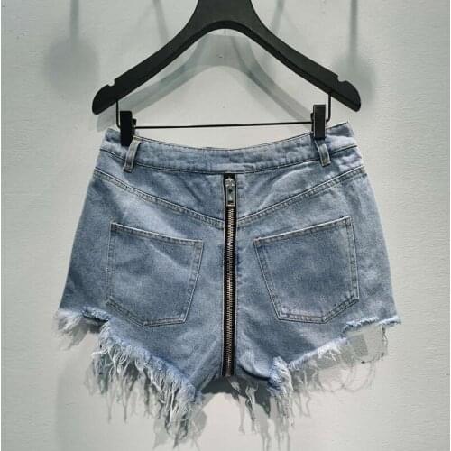 Women Jeans 2020 Spring and Summer New Back Zipper Design Denim Shorts Women