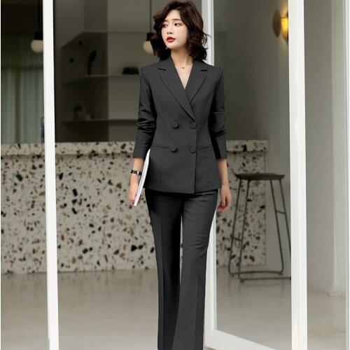 Womens suit 2019 autumn new professional wear fashion temperament casual trousers suit wild womens two-piece suit