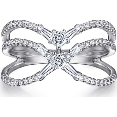 Personlity 100% 925 Sterling Silver Rings Created Moissanite Wedding Party Hyperbole Ring For Women Fine Jewelry Wholesale Gifts