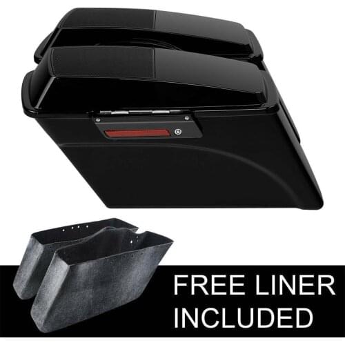 Motorcycle Hard Saddlebags Trunk W/6x9 " Speaker Lid Latch For Harley Touring Road King Electra Glide ultra road glide 1994-2013