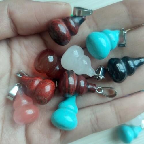 12/24/50PCS Bulk Wholesales Natural Stone Necklace Pendant For Women Jewelry Making Reiki Chakra Meditation Pendulum Amulet