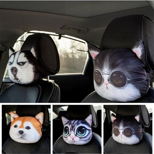 Car Headrest Neck Pillow Cartoon 3D Animal Auto Seat Pillow Car Styling Neck Rest Cushion Head Neck Support Pad Car Accessories