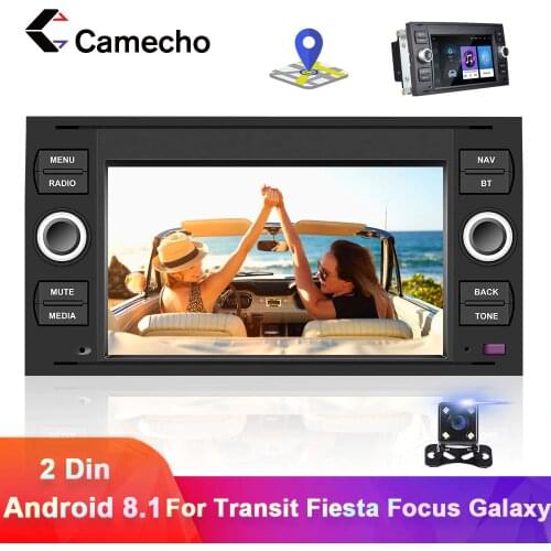 Camecho 2 din Android 8.1 Car Radio Multimedia Player For Ford Focus 2 3 mk2 Mondeo 4 Fusion Kuga Fiesta Transit Connect S-CMA