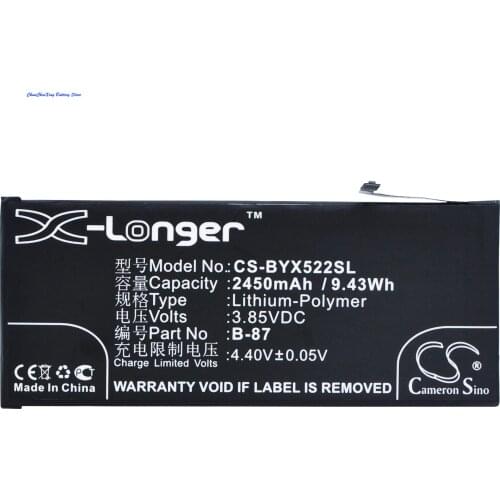 Cameron Sino High Quality 2450mAh Battery B-87, BK-B-87 for BBK VIVO X5Pro V, Vivo X5Pro V Dual SIM