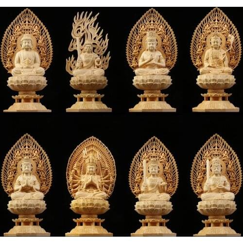 CCZHIDAO Gautama 28CM Gods Patron Saint Feng Shui Solid Wood Buddha Statues Bodhisattva Peace Lucky Sculpture