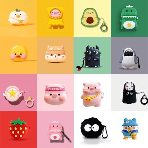 For Airpods Case 3D Cartoon Cute Soft Silicone Earphone Case For Apple AirPods Pro 1 / 2 Wireless Headphone Cover Bags funda