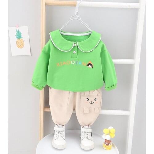 Children Cotton Spring Autumn Baby Girls Cute Clothes Flowers Shirt Pants 2Pcs/sets Out Kid Fashion Toddler Clothing Tracksuits