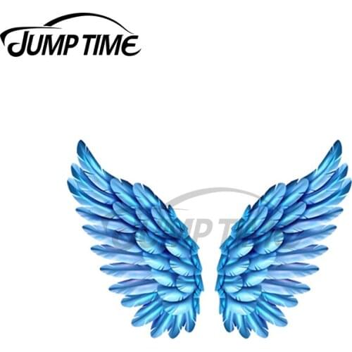 JumpTime 13 x 5.9cm For Blue Angel Wings Camper Decal Trunk Anime Car Stickers Silhouette Motorcycle Personality Decoration