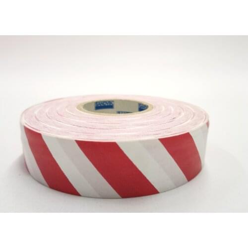 Red With White Printing Tape Mining PVC Ribbon Striated Flagging Tape In Stock Guangdong Factory Sales Directly