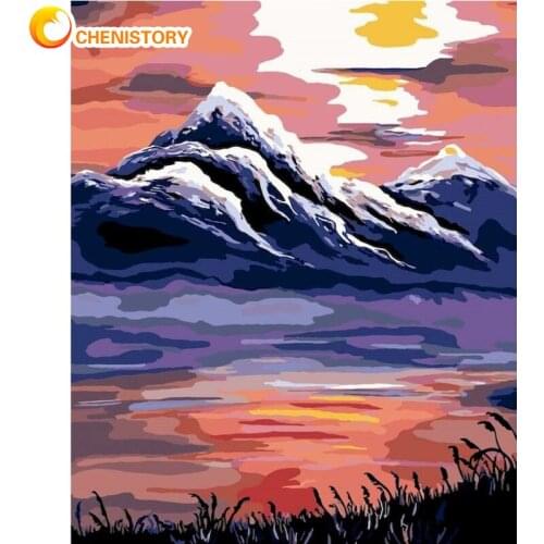 CHENISTORY Landscape DIY Paint By Numbers For Adults Canvas Scenery Acrylic Paintings Coloring Drawing By Numbers Home Decor Art