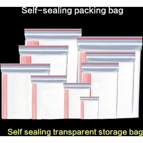 Self-sealing pocket small zipper lock plastic bag can be repeatedly closed transparent storage fresh-keeping packaging bag thick