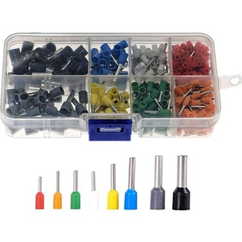 400 boxed European-style insulation crimping terminals, connectors, pin tube terminals, copper noses