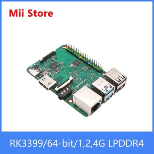 ROCK PI 4B Rockchip Board RK3399 Cortex 6Core SBC/Single Computer onboard eMMC Compatible with Official Raspberry Pi