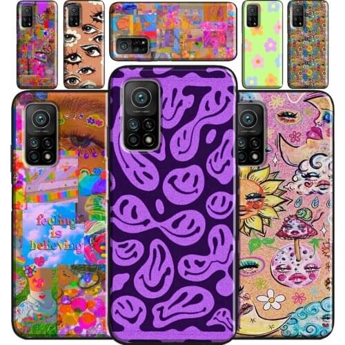 Psychedelic Indie Aesthetic For Xiaomi Mi 11 Case Cover Note 10 Lite 10T Phone Cover For Poco X3 Pro M3 F1 F2 F3 Case