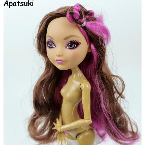 Purple Brown Curls Hair Doll Head for Monster High Doll Accessories Heads for Demon Monster Doll House DIY Toys for Children 1/6