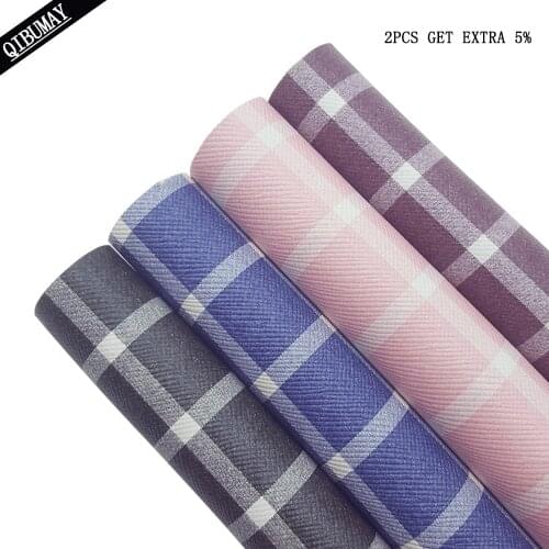 QIBU 22*30cm Faux Leather Sheets Soft PU Leather Solid Lattice Bow Fabric DIY Hair bow Accessories Materials Synthetic Leather