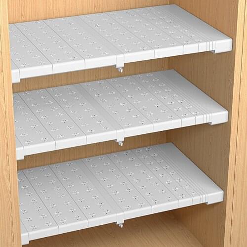 Adjustable Closet Organizer Storage Shelves Nail-free Rack Portable Wall Shelf Storage Holder Kitchen Accessories