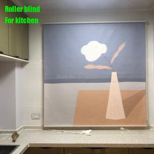 Fashion Half shading Polyester Fabric Roller Blinds Waterproof Oil-Proof lifting sunshade zebra blinds for Kitchen / bathroom