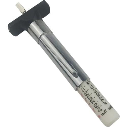 High quality metal tire pattern depth gauge vernier caliper 0-25mm measuring droppe herramientas pie rey profundidad car guages