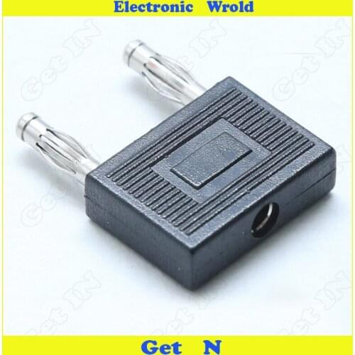 50pcs 4mm Banana Plug Pure Copper Short Circuit Jack Double Row Two Together Joint One Male Two Female Adapter H-2048