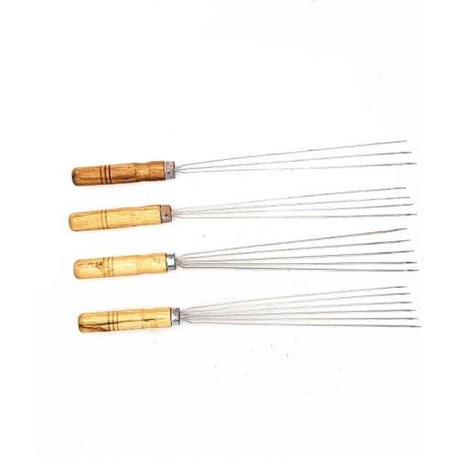 Air jet loom with high quality stainless steel 3, 4, 5, 6 teeth piercing heald hook piercing yarn hook hanging heald hook