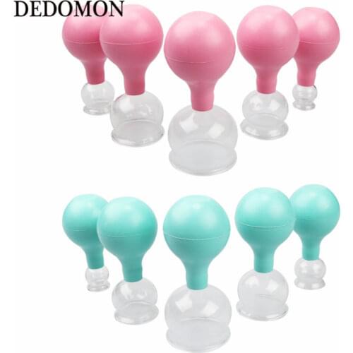 Vacuum Cupping Jars Cans Rubber Head Glass Suction Cups Family Medical Chinese Therapy Back Body Massage Health Care Size 1-5