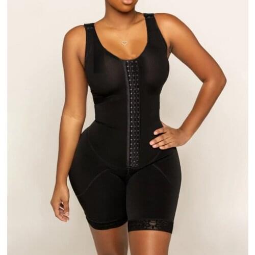 Womens Breast Lifting Bodysuit Gusset Opening with Hooks Seamless Postpartum Underwear Fitness Body Shaper