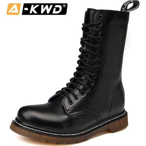 2020 Unisex Winter Shoes High Top Mens Boots Soft Genuine Leather Rubber Shoes Motorcycle Men Ankle Boots Couple Oxfords Shoes